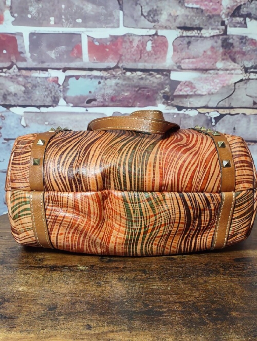 Patricia Nash "Benvenuto" Wavy Stripe Leather Tote - Picture 8 of 13
